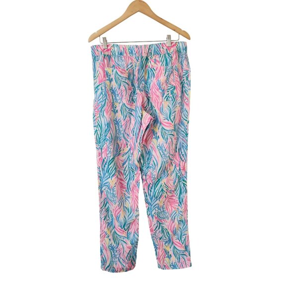 Lilly Pulitzer Taron Linen Tropical Print Lounge Pants Summer Vacation Casual - Picture 2 of 9